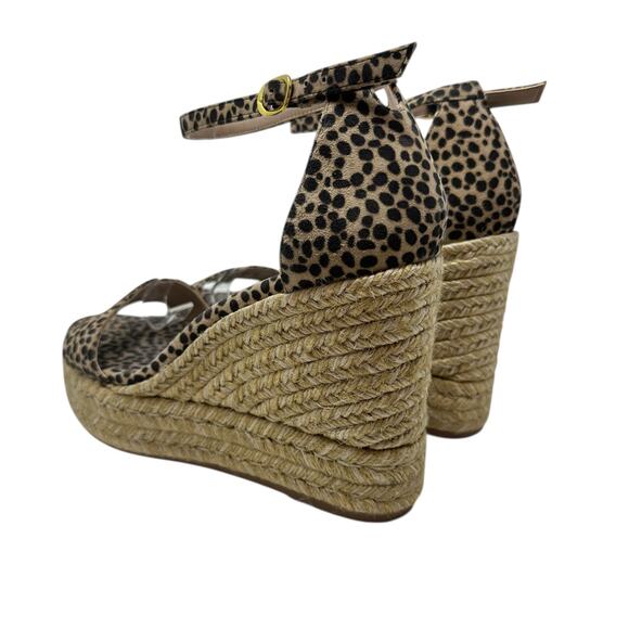 Stuart Weitzman Floria Wedge Platform Espadrille Sandals Leopard Print US 8.5 - Picture 11 of 14
